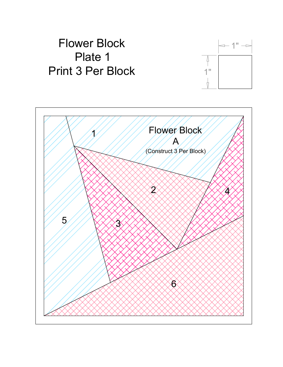 Floral Quilt Block Pattern Template, Page 5