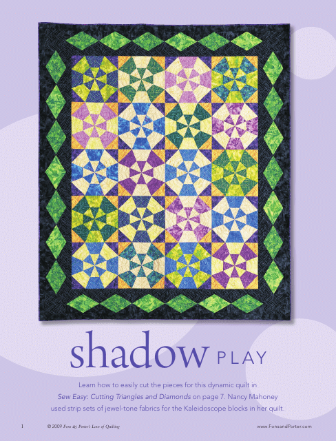 Shadow Play Quilt Pattern Templates - A set of professional and high-quality quilt pattern templates