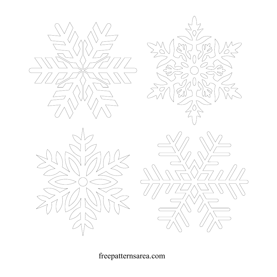 Snowflake Outline Templates, Page 1