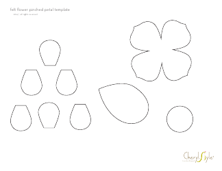 Document preview: Felt Flower Pinched Petal Template, 2014