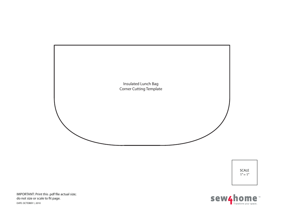 Insulated Lunch Bag Corner Cutting Template Download Printable PDF ...
