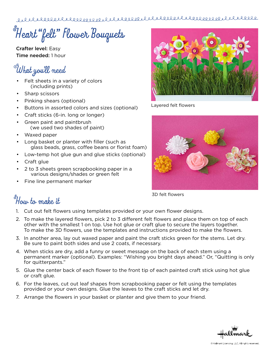 Heart Felt Flower Bouquet Templates Download Printable PDF Templateroller