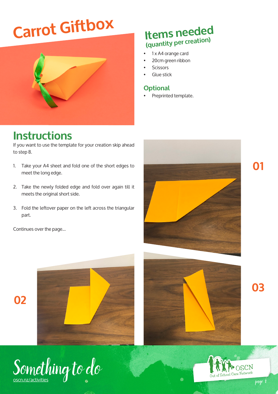 Carrot Giftbox Template - Free Printable | TemplateRoller