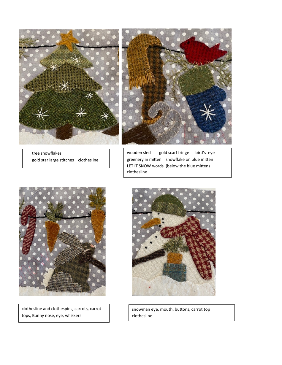 Let It Snow Mystery Quilting Pattern Templates, Page 4