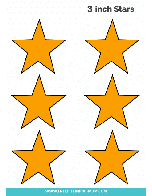 3 Inch Colored Star Templates Preview