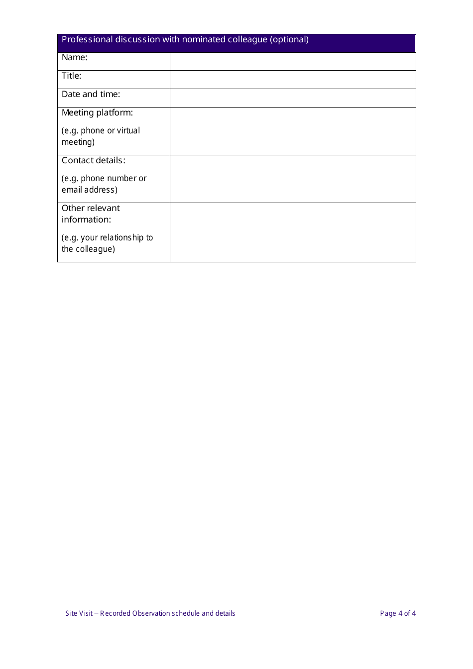 Site Visit - Recorded Observation Schedule and Details - New South Wales, Australia, Page 4