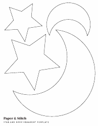Document preview: Star and Moon Ornament Template