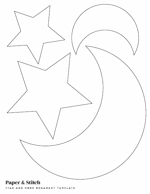 Star and Moon Ornament Template