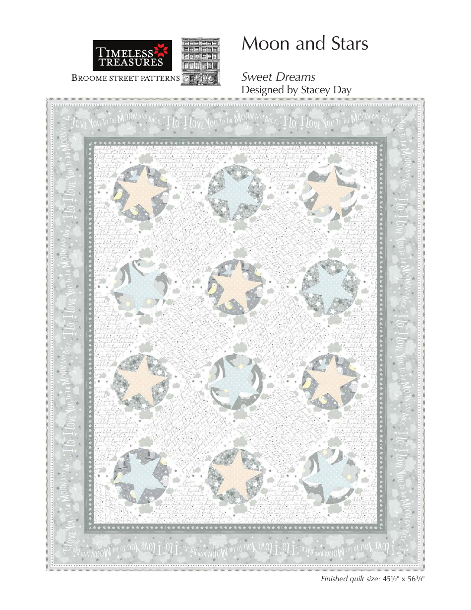 Sweet Dreams Quilt Pattern Templates Preview