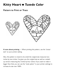 Kitty Heart Embroidery Pattern Template, Page 4