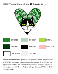 Kitty Heart Embroidery Pattern Template, Page 5