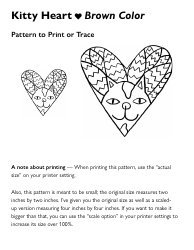 Kitty Heart Embroidery Pattern Template, Page 7