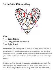 Kitty Heart Embroidery Pattern Template, Page 9