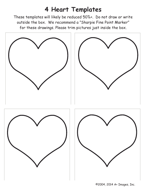 4 Heart Outline Templates