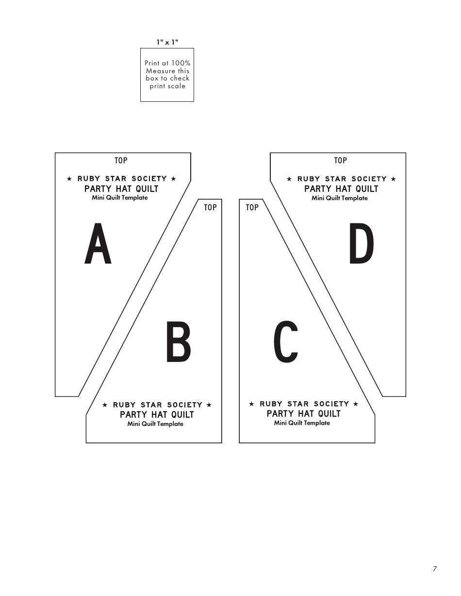 Party Hat Quilt Pattern Templates, Page 7