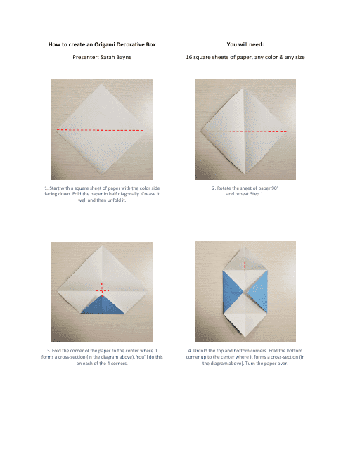 Origami Decorative Box Guide