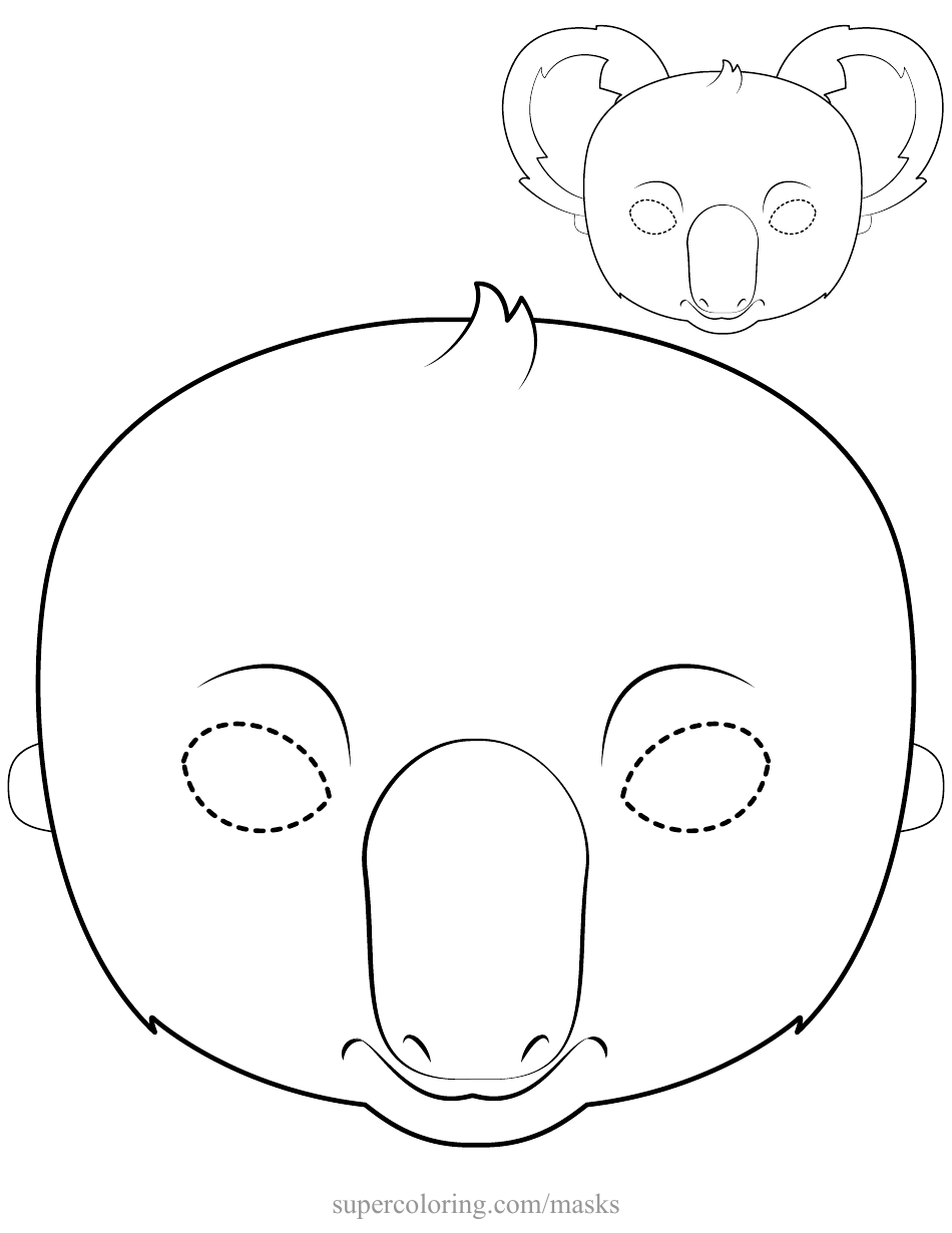Koala Mask Template, Page 1