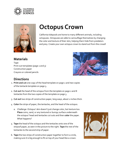 Paper Octopus Crown Template