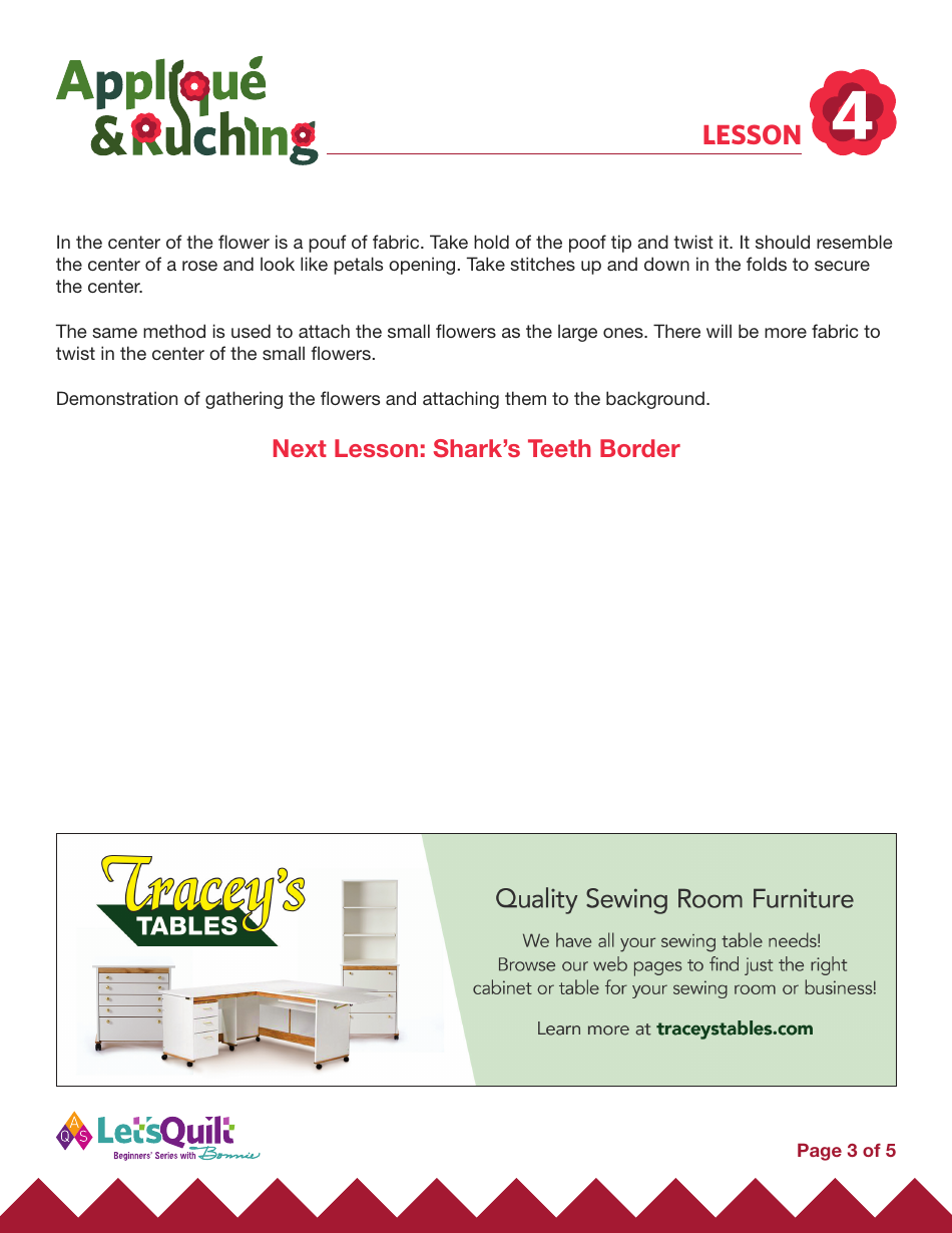 Ruched Flower Quilt Pattern Templates, Page 3