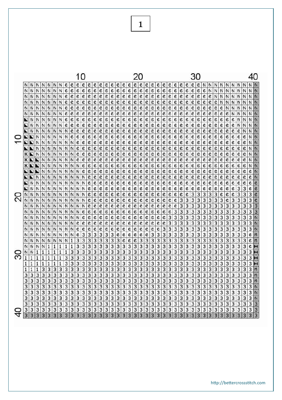 Red Flower Cross-stitch Pattern - Part 1, Page 3
