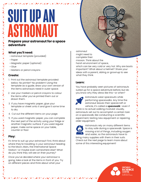 Astronaut Template - Free download and printable astronaut template