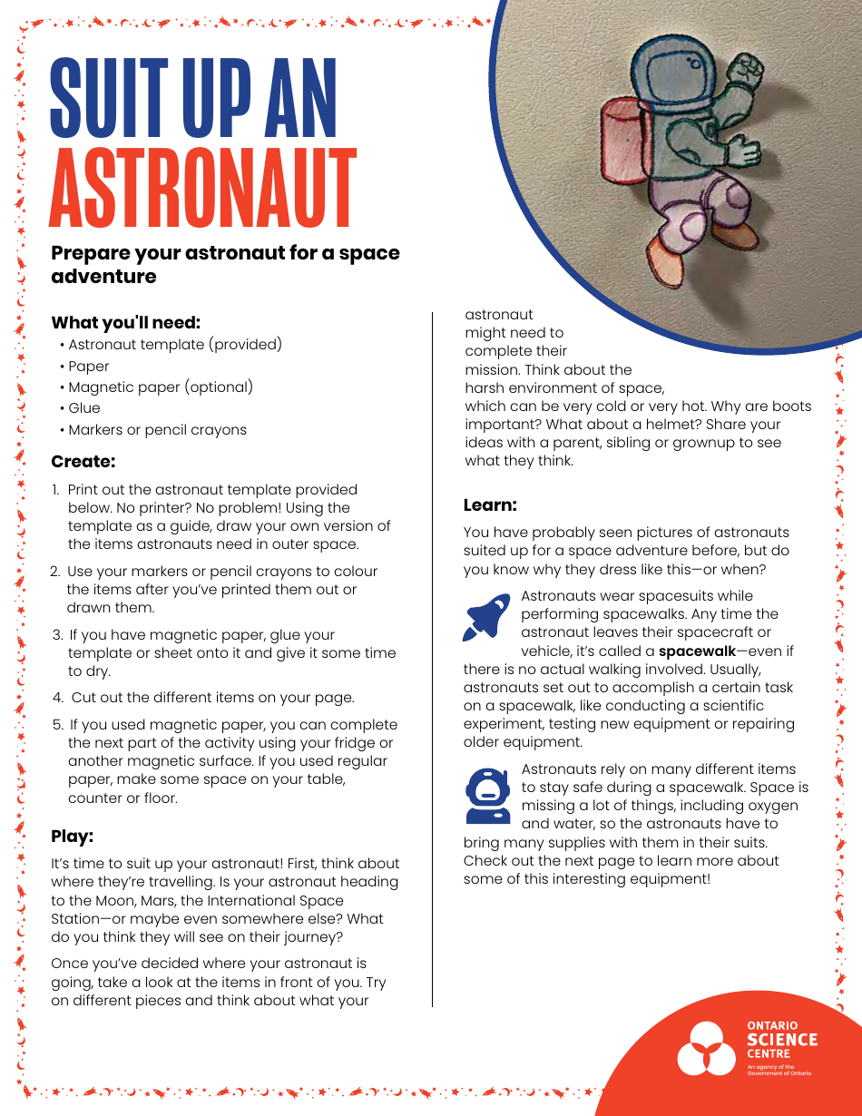 Astronaut Template - Free download and printable astronaut template