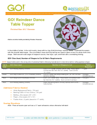 Document preview: Reindeer Dance Table Topper Sewing Pattern Template