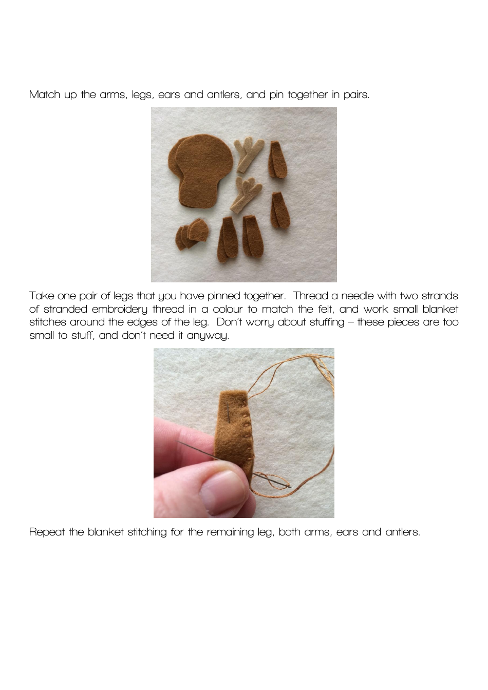 Ralph Reindeer Ornament Pattern Templates - Two Brown Birds, Page 2