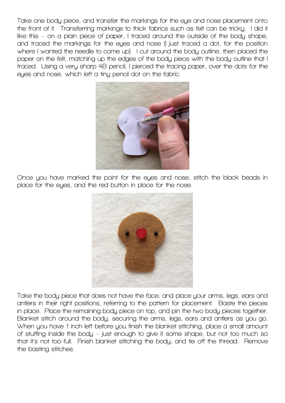 Ralph Reindeer Ornament Pattern Templates - Two Brown Birds, Page 3