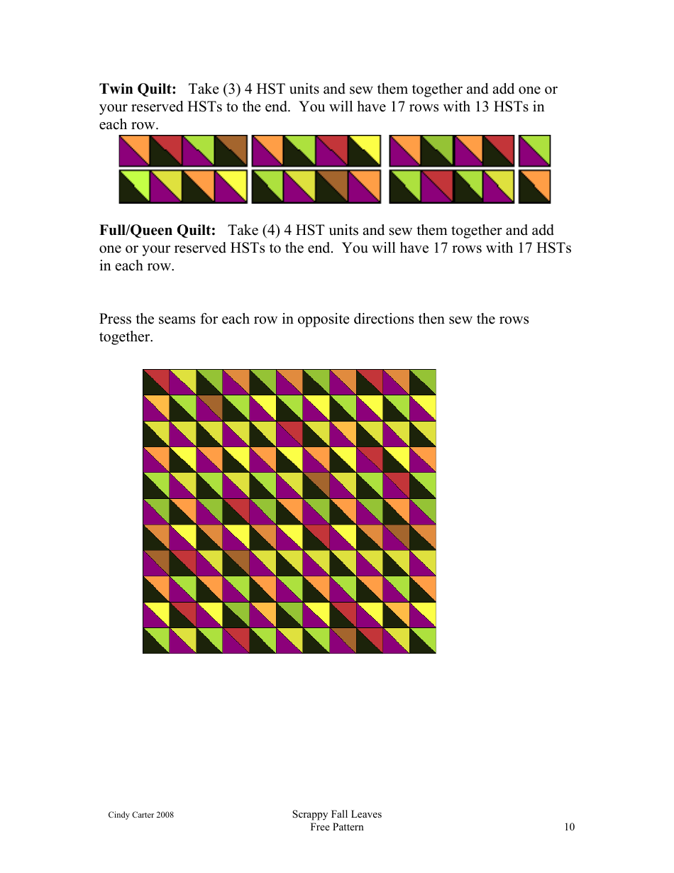 Scrappy Fall Leaves Quilt Block Pattern - Cindy Carter, Page 10