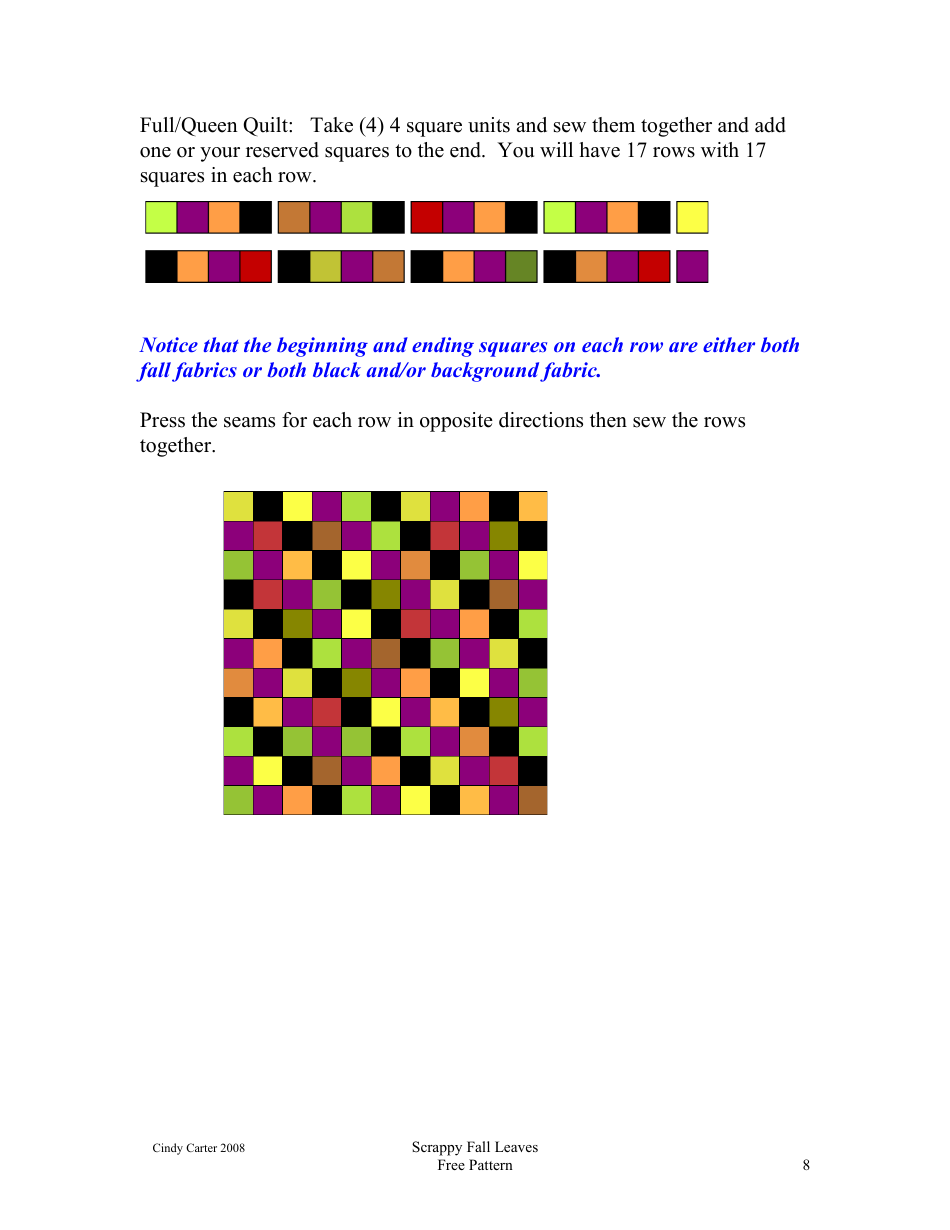 Scrappy Fall Leaves Quilt Block Pattern - Cindy Carter, Page 8