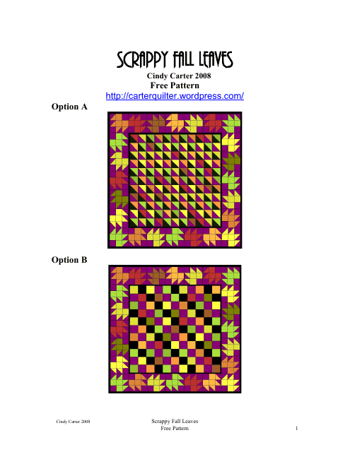 Scrappy Fall Leaves Quilt Block Pattern - Cindy Carter