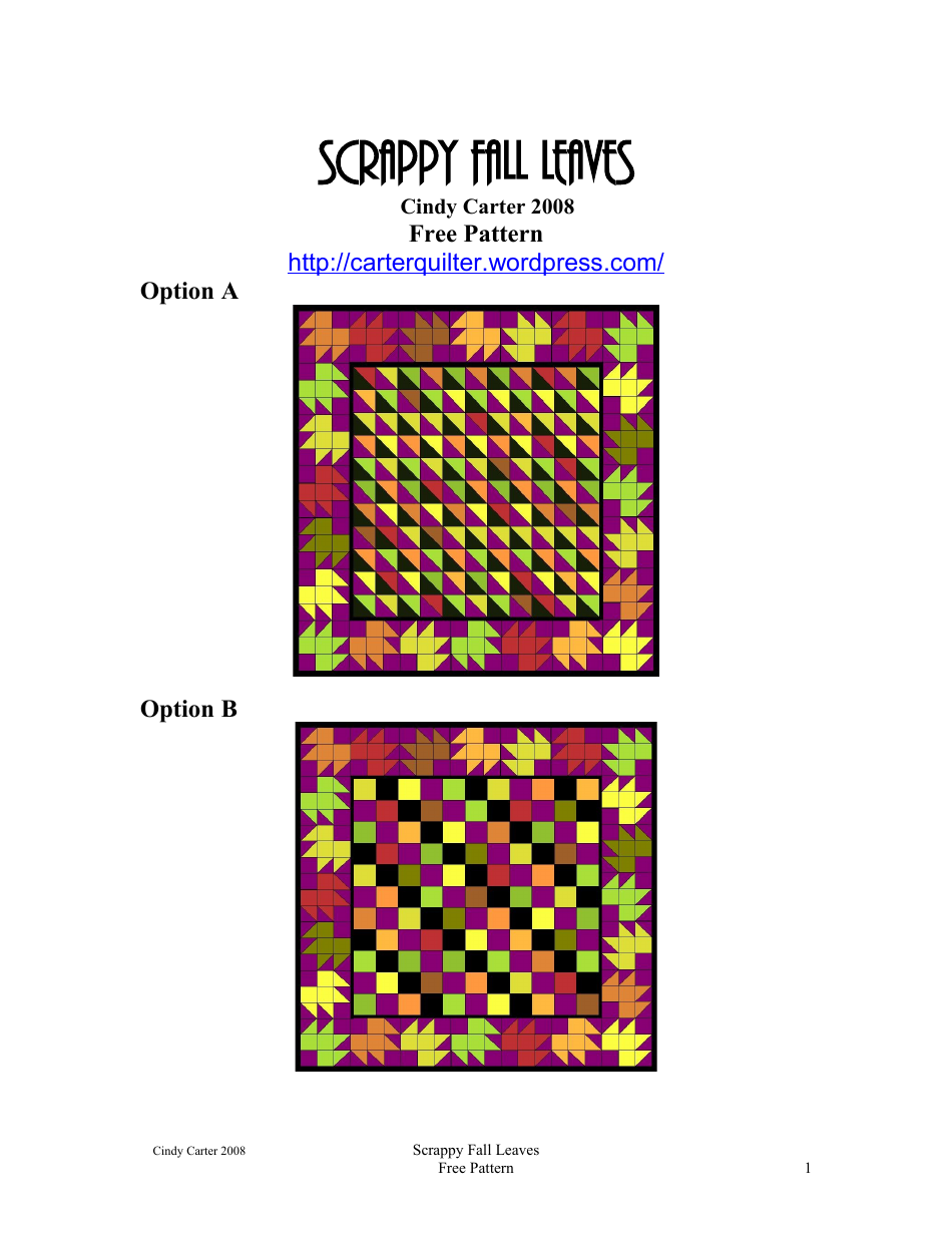 Scrappy Fall Leaves Quilt Block Pattern Cindy Carter Download scrappy-fall-leaves-quilt-block-pattern-cindy-carter-download