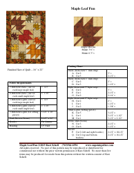 Document preview: Maple Leaf Fun Quilting Pattern - Kari Schell