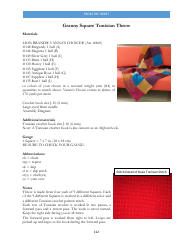 Document preview: Granny Square Tunisian Throw Crochet Pattern