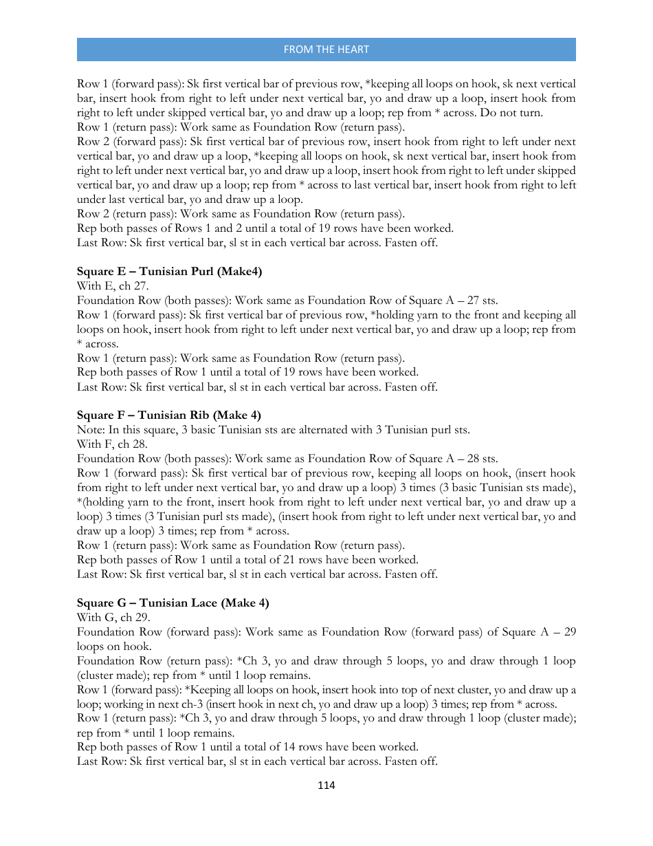 Granny Square Tunisian Throw Crochet Pattern, Page 3