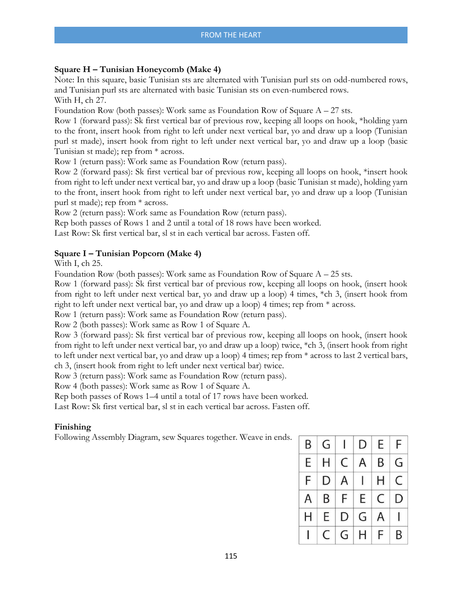 Granny Square Tunisian Throw Crochet Pattern, Page 4