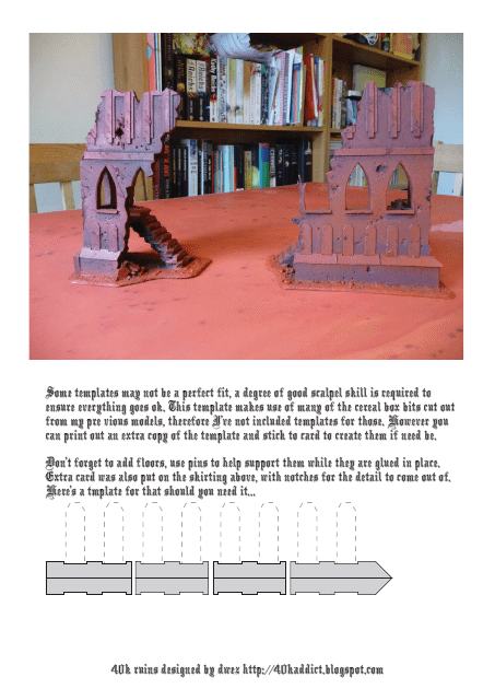 40k Castle Wall Ruin Print Templates