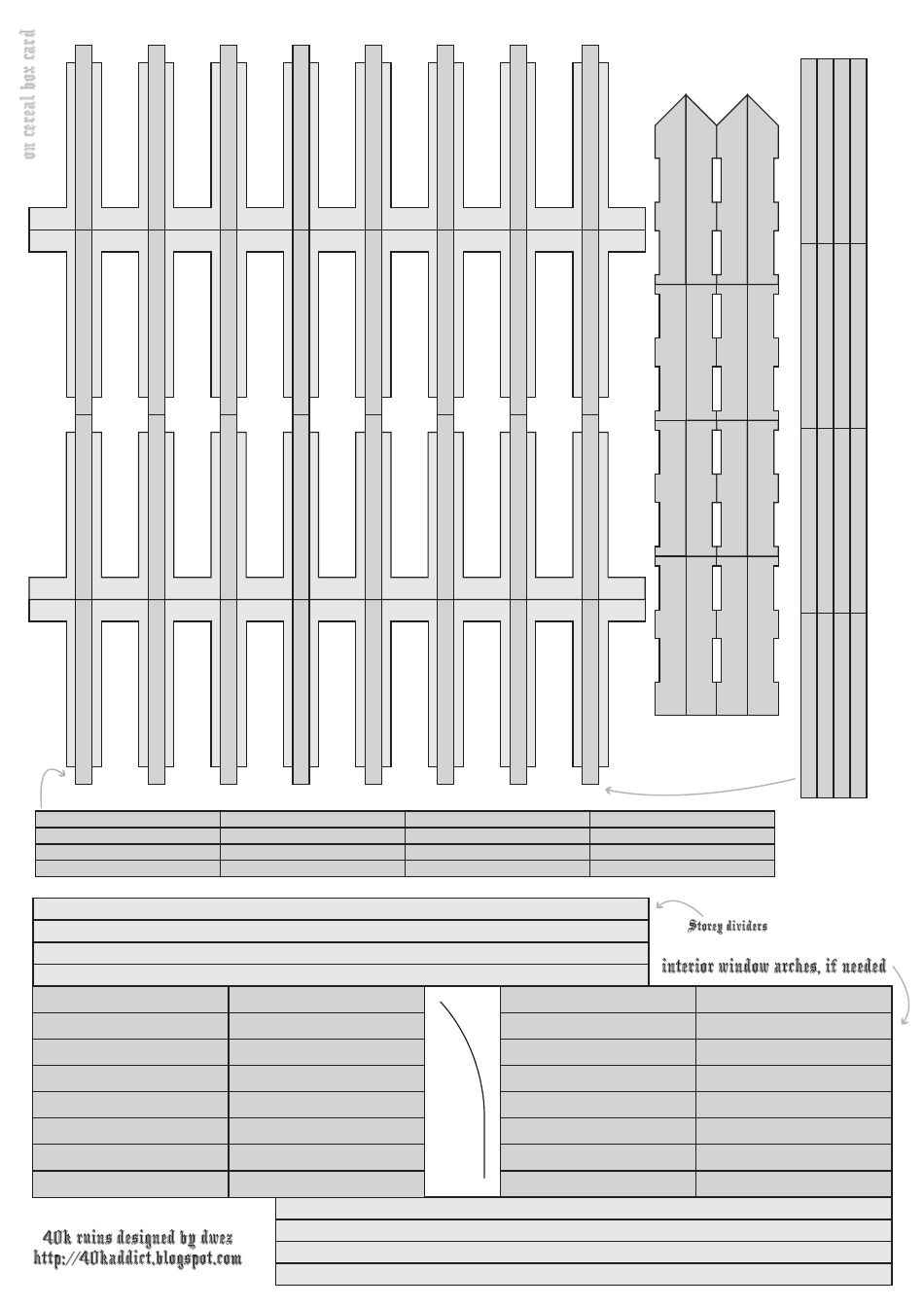 40k Castle Wall Ruin Print Templates, Page 3