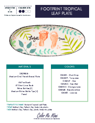 Footprint Tropical Leaf Plate Pattern Template - Color Me Mine Enterprise