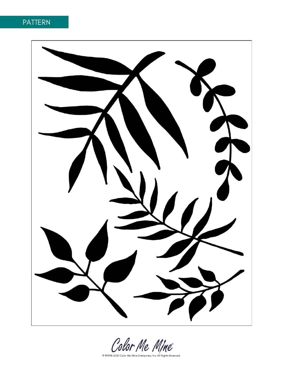 Footprint Tropical Leaf Plate Pattern Template - Color Me Mine Enterprise, Page 3