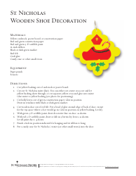Document preview: St. Nicholas Wooden Shoe Decoration Templates - St. Nicholas Center