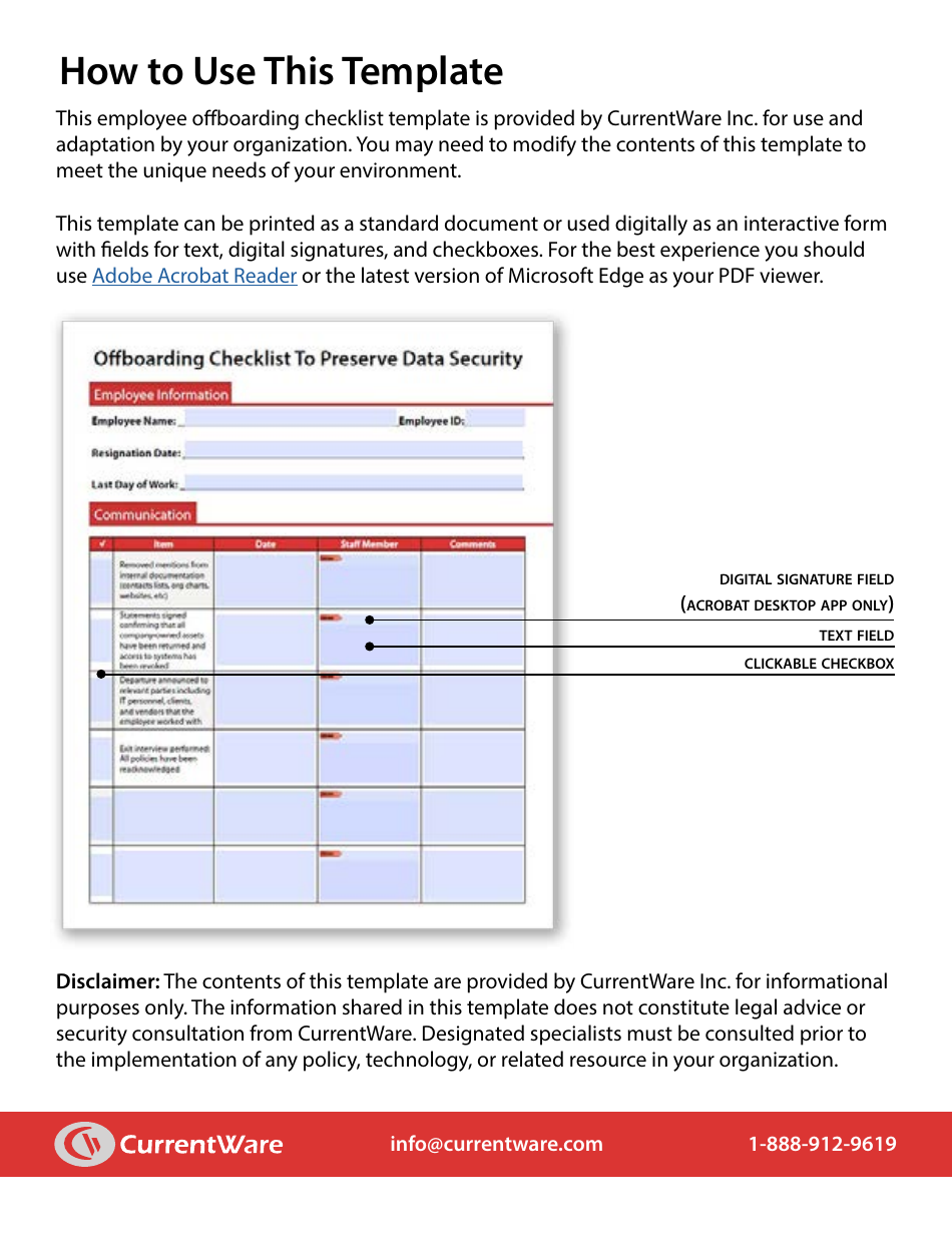 Offboarding Checklist to Preserve Data Security - Document Preview