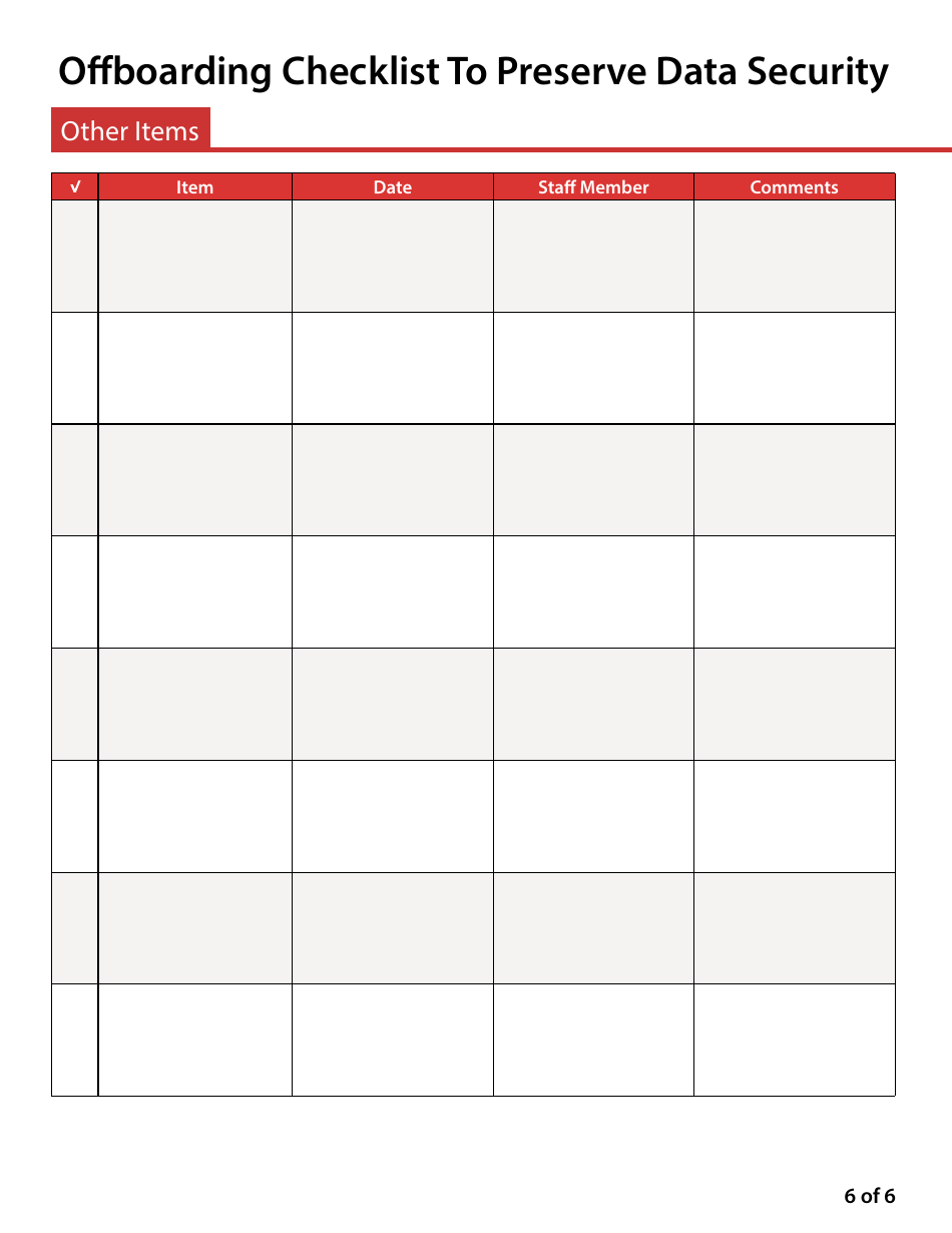 Offboarding Checklist to Preserve Data Security, Page 7