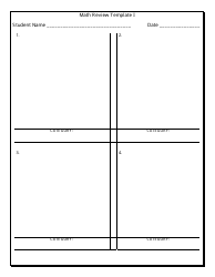 Math Review Templates