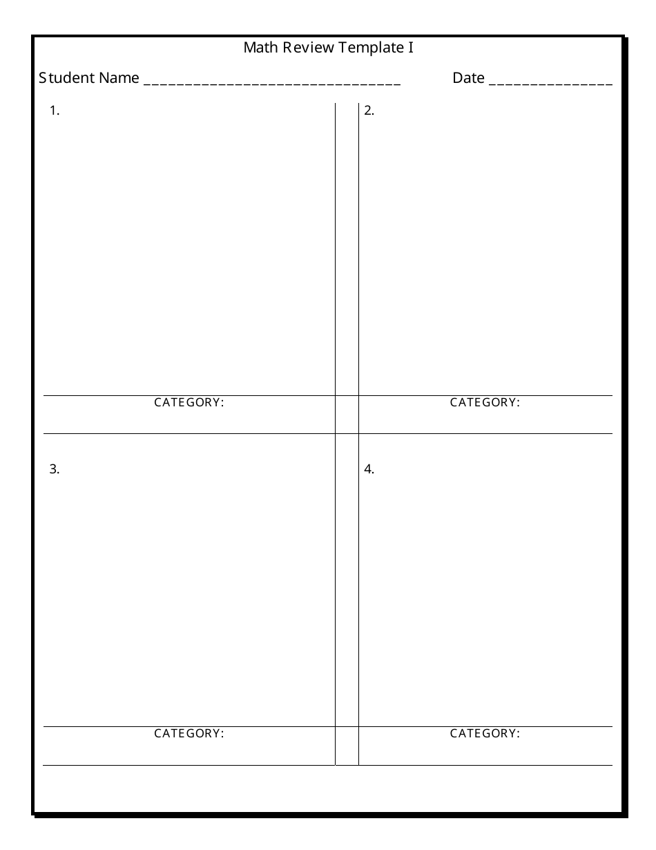 Math Review Templates - Examine Mathematics Concept