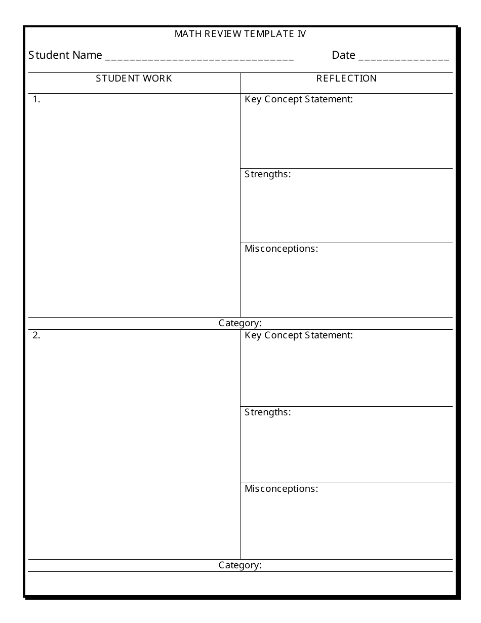 Math Review Templates, Page 4