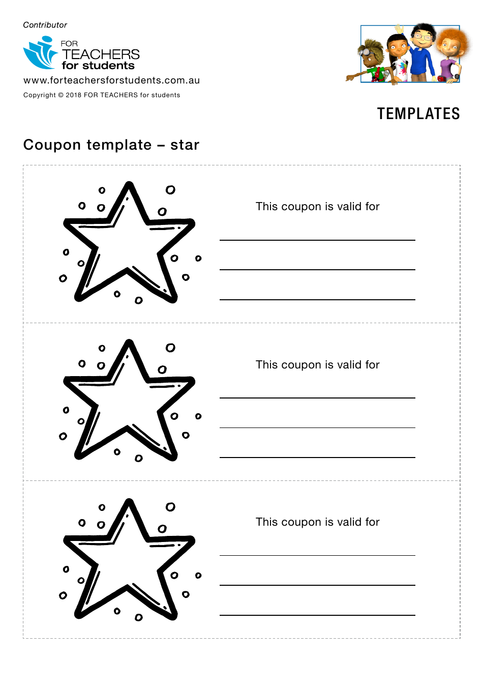 Star Coupon Templates, Page 1