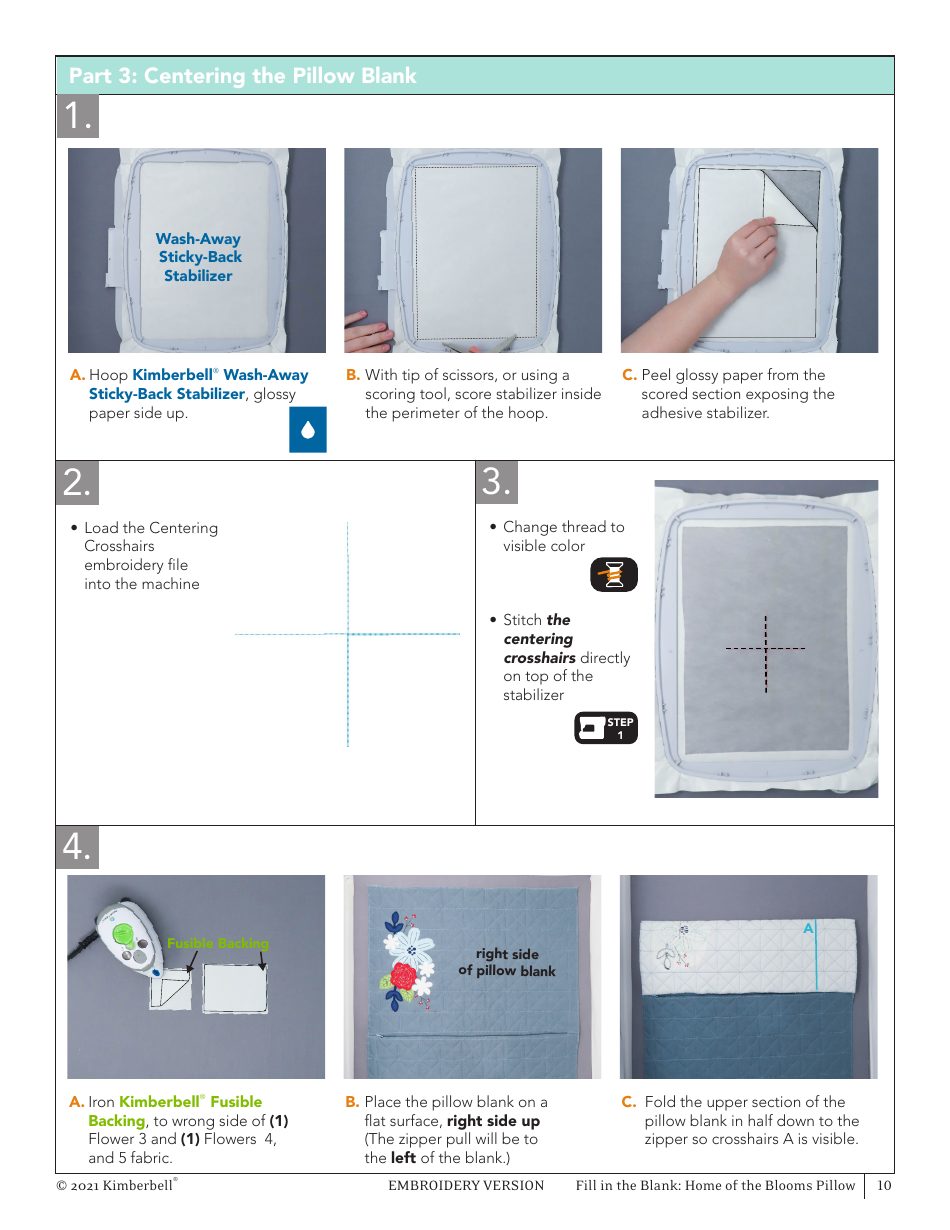 Home of the Blooms Pillow Embroidery Pattern, Page 10