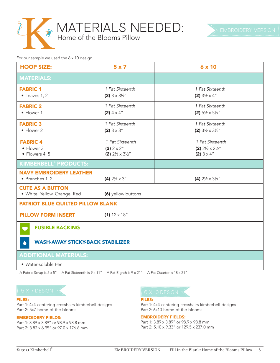 Home of the Blooms Pillow Embroidery Pattern, Page 3
